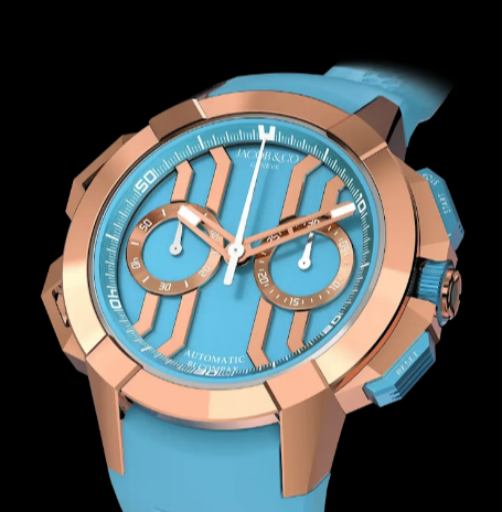 Fake Jacob & Co epic x chrono 44mm ROSE GOLD (LIGHT BLUE) EC430.43.AE.AA.A watch